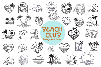 Beach Club Doodle Font for Creative Projects